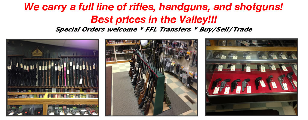 complete line if riifles, handguns, and shotguns